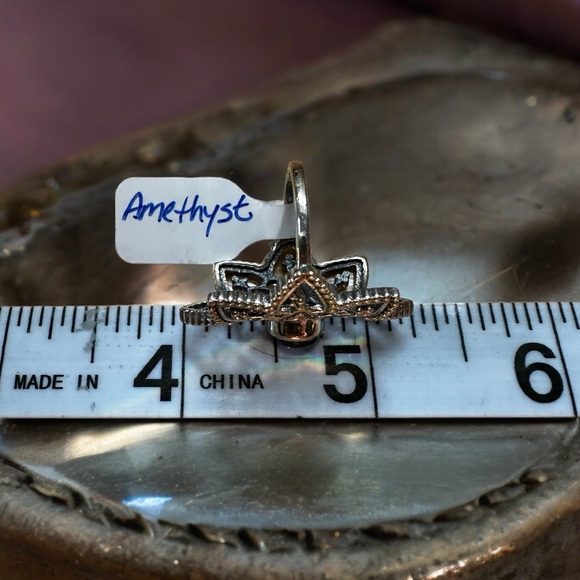 Unique Amethyst Sterling Silver Ring - Picture 6 of 10